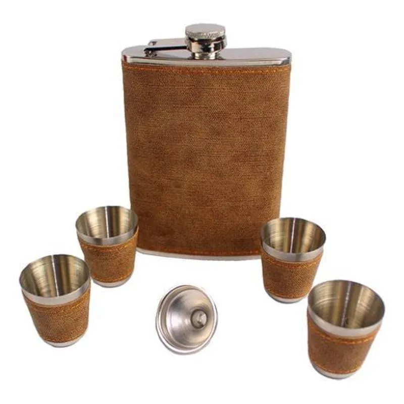 Kit Cantil De Bolso 260Ml 4 Copos Funil Presente