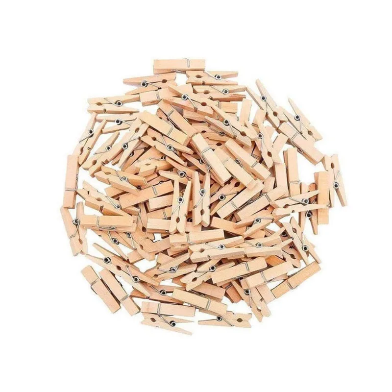 Kit Mini Prendedor Pregador Em Madeira 3,5 Cm Cru 48 Un