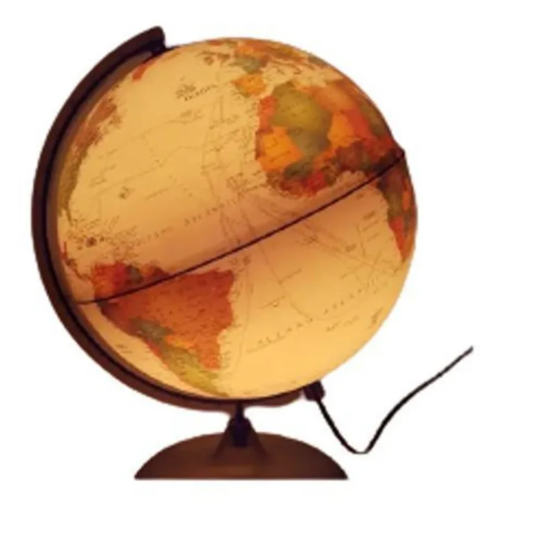 Globo Terrestre Político Vintage Com Luz Grande 30cm Lupa