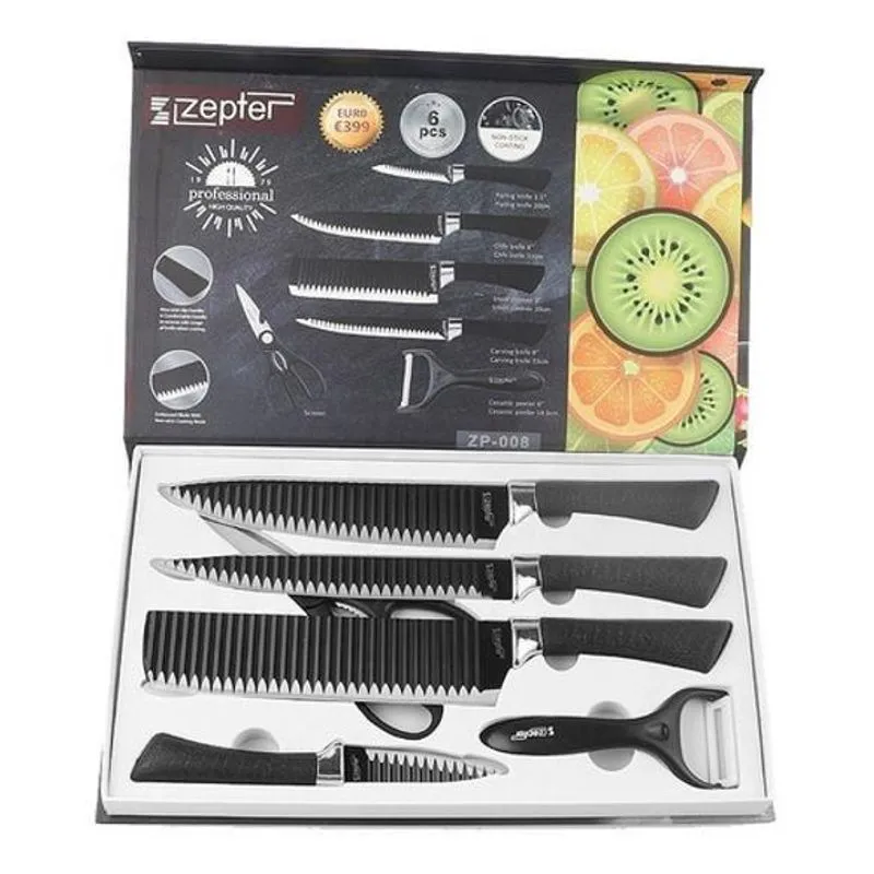 Jogo Facas Kit 6 Peças Cozinha Aço Inox Profissional Anúncio