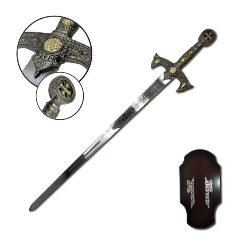 Enfeite Espada Com Suporte Cavaleiro Templário Lextack Pfl6175By