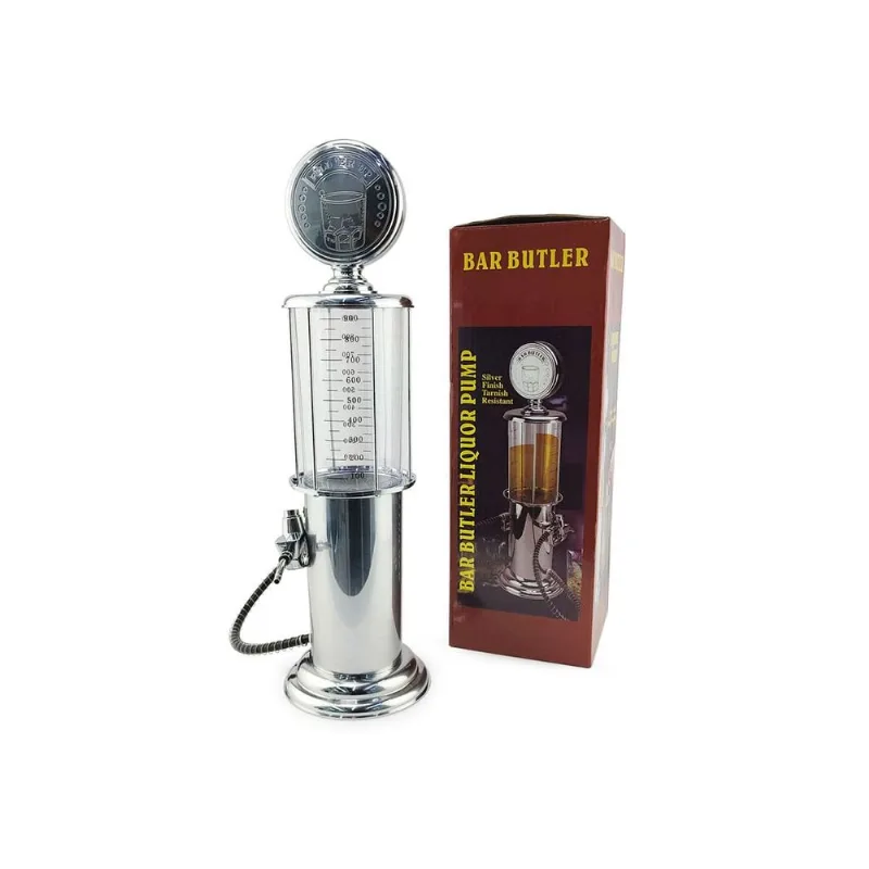 Dispenser Dosador Bar Buttler Porta Bebidas De Mesa Modelo Bomba De Gasolina Retro 900ml Whisky Vodka