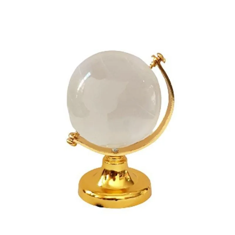 Mini Globo Terrestre Giratório Decorativo Vidro Metal 6,5cm