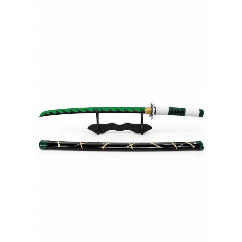Espada Demon Slayer Kimetsu No Yaiba Katana Sanemi Shinazugawa Lamina De Bambu Cosplay Decoração