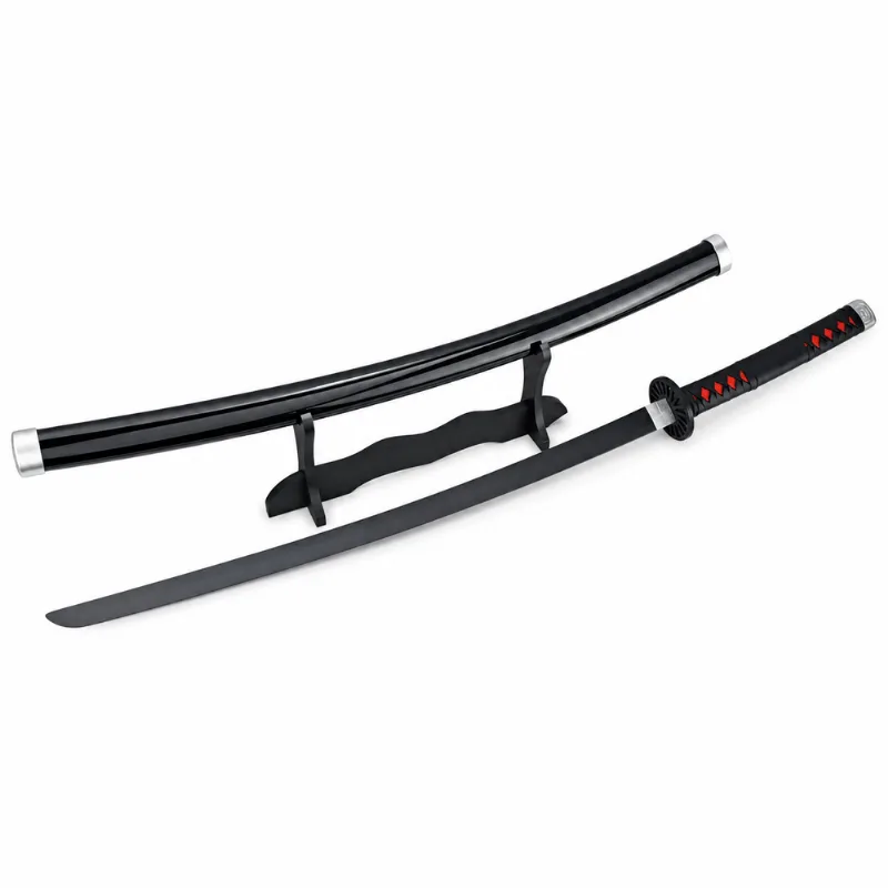 Katana Tanjiro Kamado Demon Slayer 102cm Com Bainha E Suporte De Mesa Para Cosplay Ou Decoração