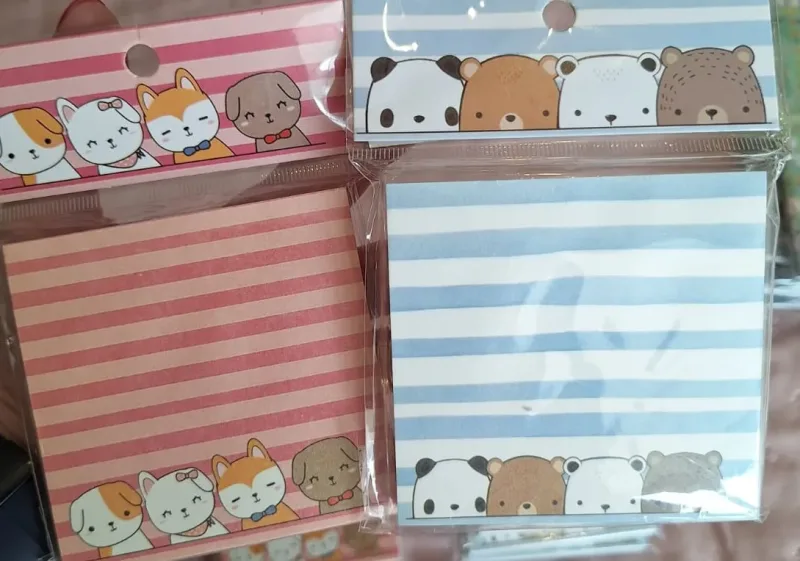 Bloco Adesivo Animais 8x8cm 80 folhas