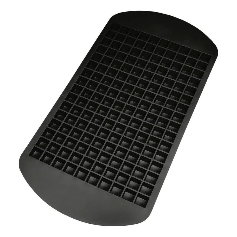 Forma de Gelo em Silicone 160 Mini Cubos Perfeitos para Drinks Sucos Compacta Preto