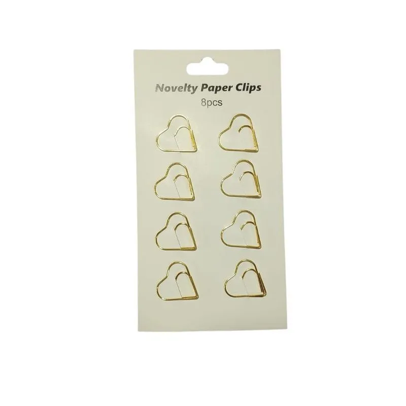 Kit De Clips Coração Em Metal Com 8 Unidades 25mm