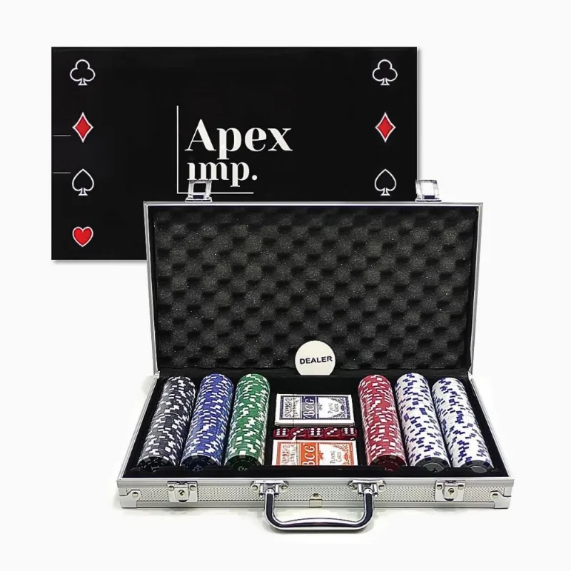 Poker na Maleta de Alumínio com 300 Fichas Lextack APYYPS103