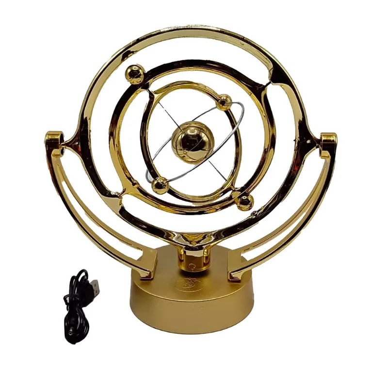 Pendulo De Newton Orbital Cinético Usb Movimento Perpetuo Decoração De Mesa Geek Nerd