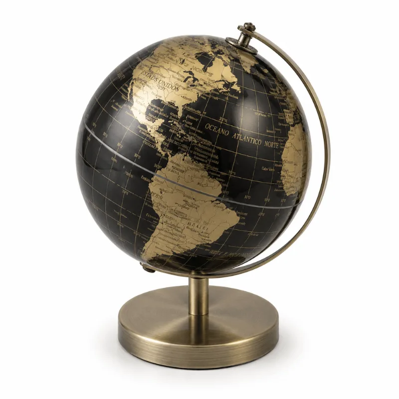 Globo Terrestre De Mesa Em Plástico E Metal 18,5 Cm Para Escritório E Decoração