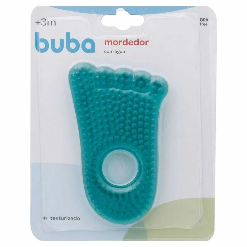Mordedor Com Agua Para Bebe Pezinho Baby Azul Buba