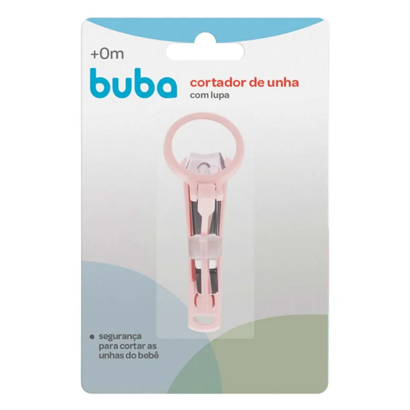 Cortador De Unha Para Bebe Com Lupa Rosa Buba