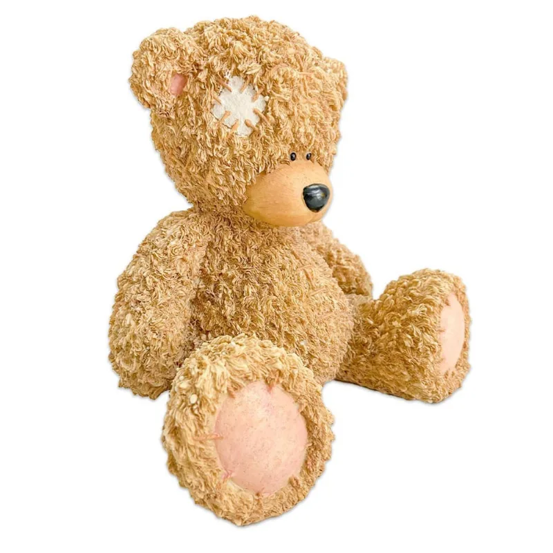 Escultura Urso De Resina Sentado Decoração 21,5Cm