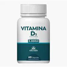 Vitamina D3 5000UI 60Cápsulas União Vegetal - Arruda Suplementos- Loja de Suplementos em Fortaleza