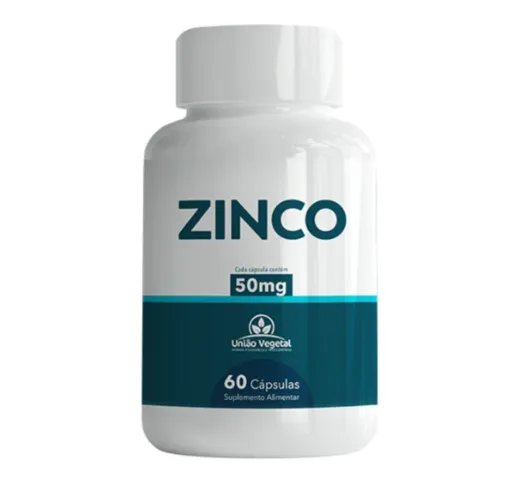 Zinco 50mg 60 Cápsulas União Vegetal - Arruda Suplementos- Loja de Suplementos em Fortaleza