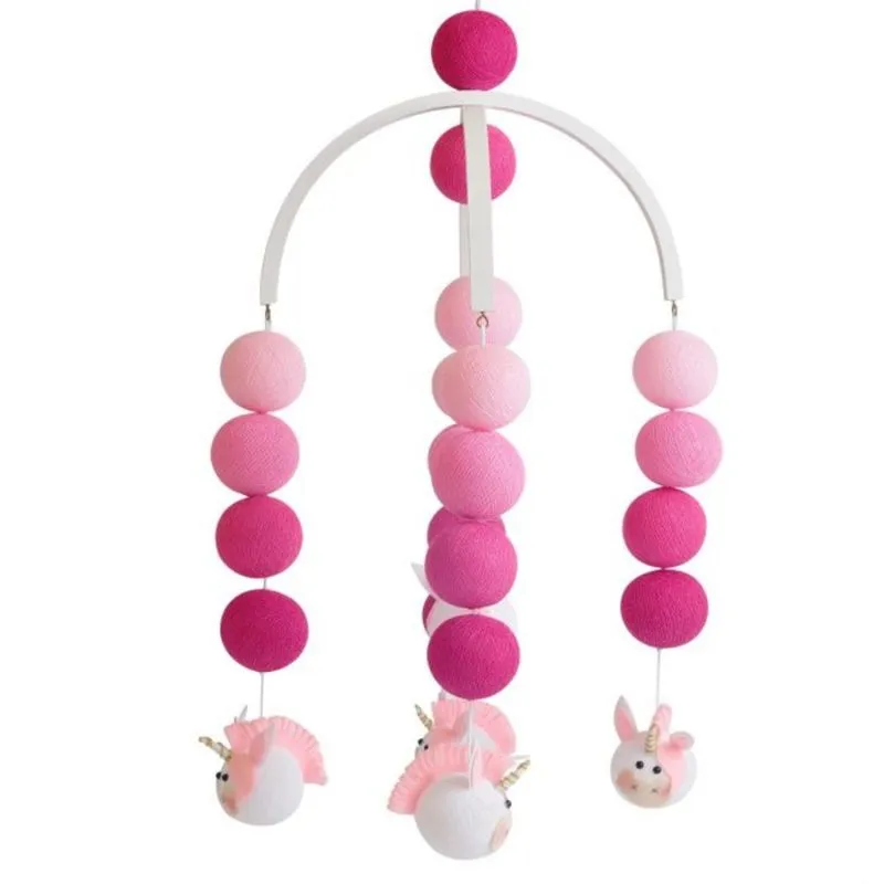 Móbile Aero Temático Jaipur Unicórnios Rosa