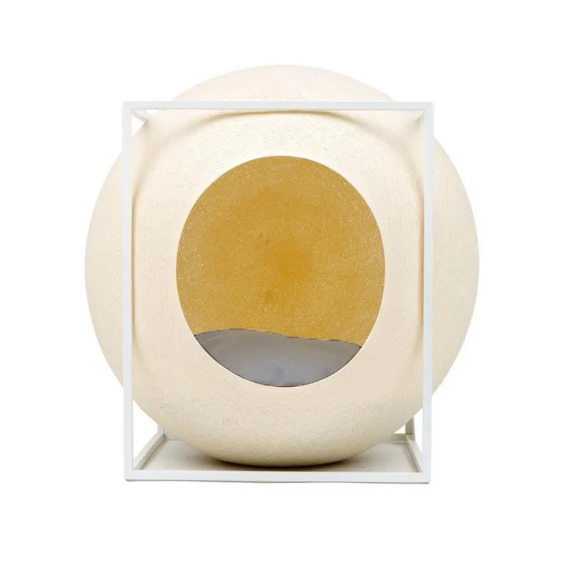 Casa Para Pet Pequeno Porte - Okatoka Creme Cubo Branco