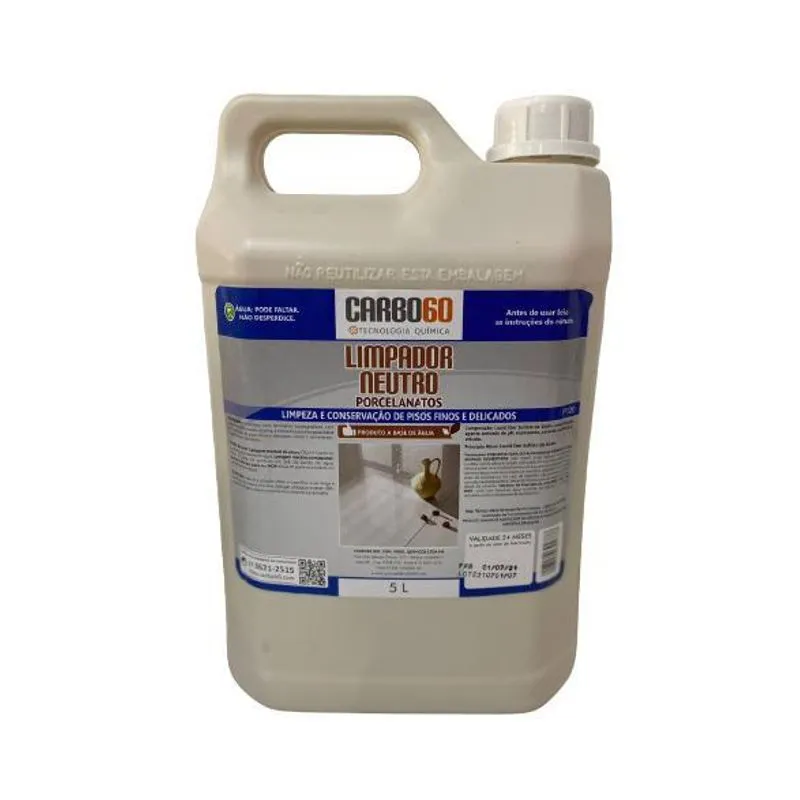 Limpador Neutro Porcelanato Pisos Finos Delicados 5l Carbo60