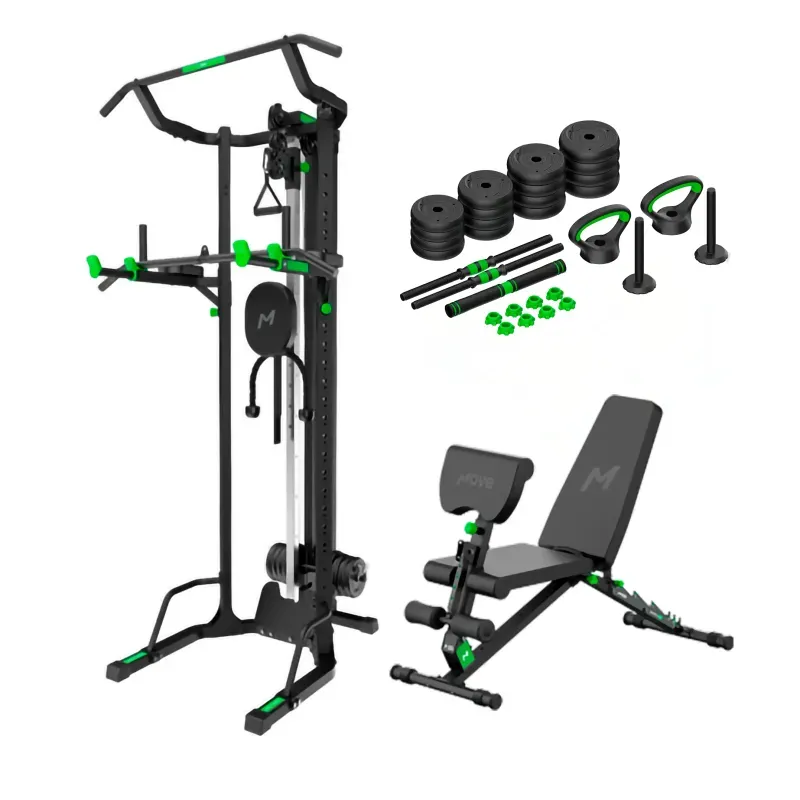 Kit Estação de Musculação Residencial M3 + Banco B3 Move M3 + Banco B3
