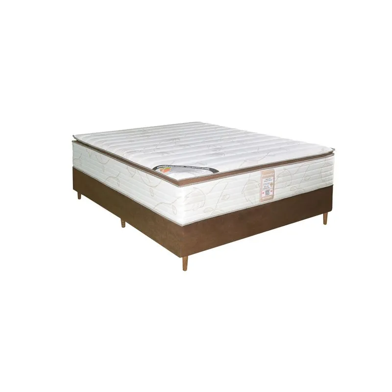 Kit Base Box Casal Spring com Colchão D26 Exclusive Bom Pastor 138x188cm Branco