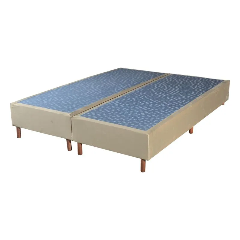 Cama Box Base King 193x203x30 Bom Pastor Veludo Bege Cama Box Base King Bom Pastor Veludo Bege 193x203x30