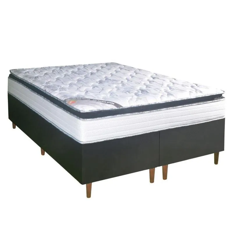 Colchão King Molas Ensacadas Belize D33 Pillow Top Americano Branco Bom Pastor Móveis