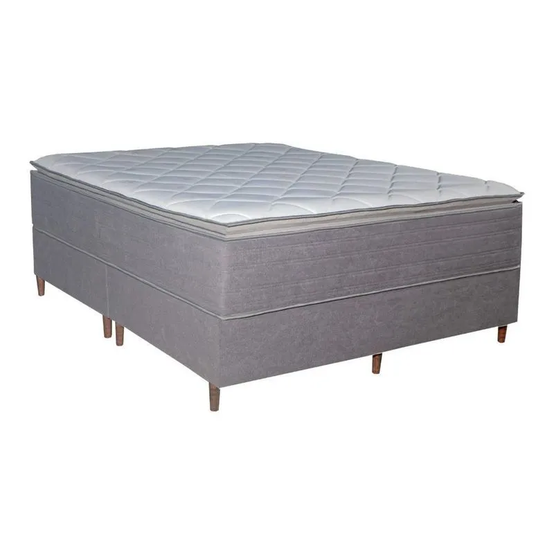 Colchão King Molas Ensacadas Vision D45 Pillow Top Grafite Bom Pastor