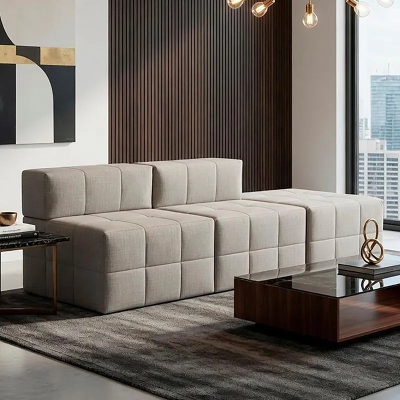 Sofá Modular Bello 3 Lugares Reclinável 85cm Cinza Linho