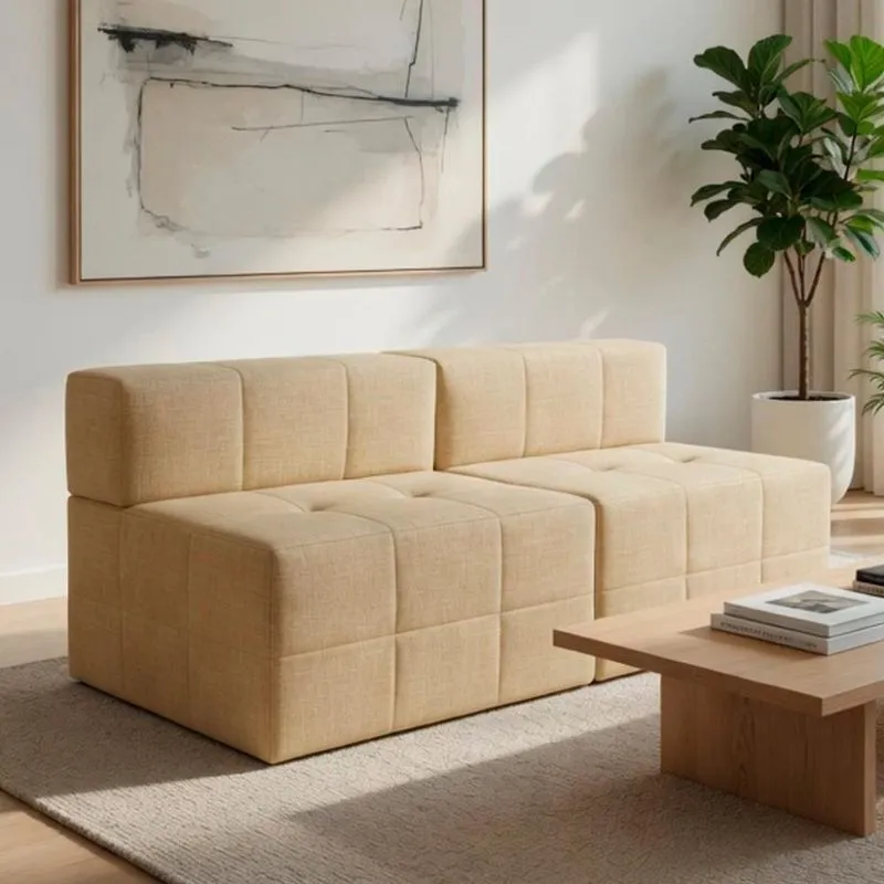Sofá Modular Bello 2 Lugares 170cm Bege Linho Bom Pastor