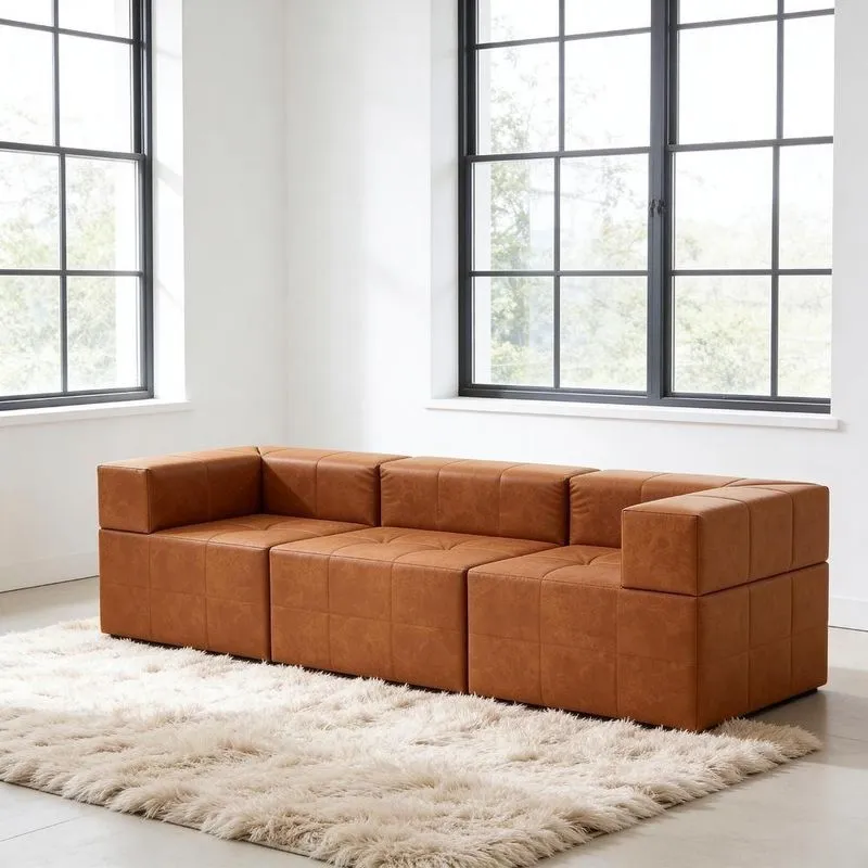 Sofá Modular Silver 3 Lugares 255cm Caramelo Bom Pastor Móveis