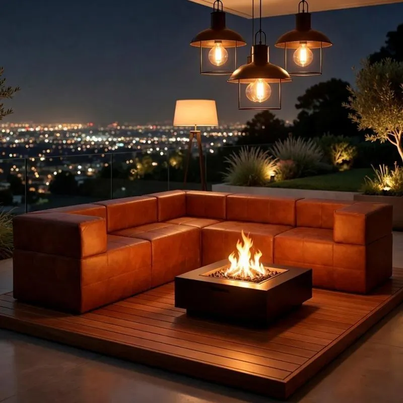 Sofá Modular Luxo Bom Pastor 5 Lugares Reclinável 255cm Terracota