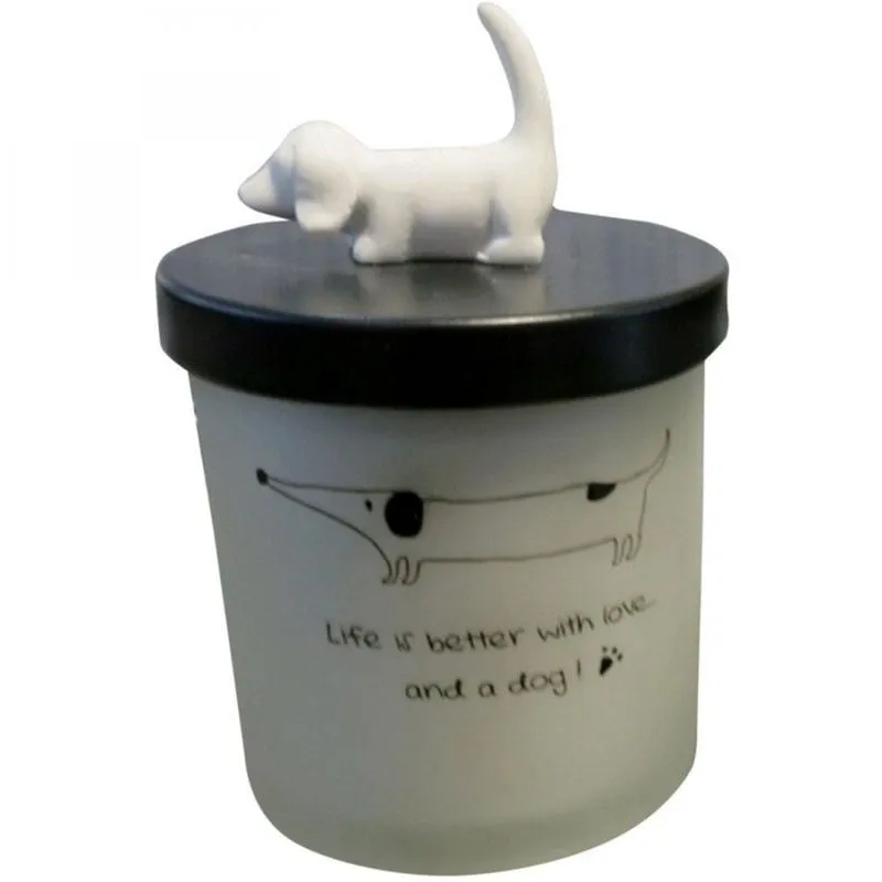 Pote Decorativo Cute Dog 8cm x 12,5cm Urban Branco