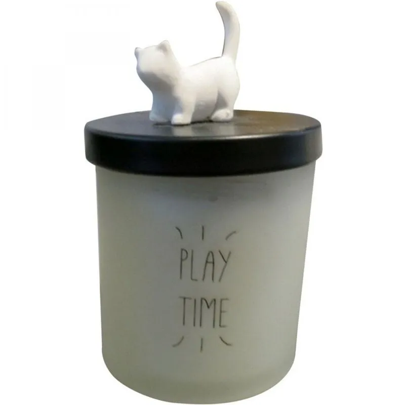 Pote Decorativo Cute Cat 8cm x 12,5cm Urban Branco