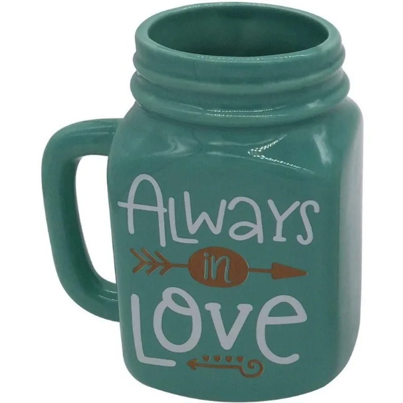 Pote Decorativo de Cerâmica Verde - Always Love