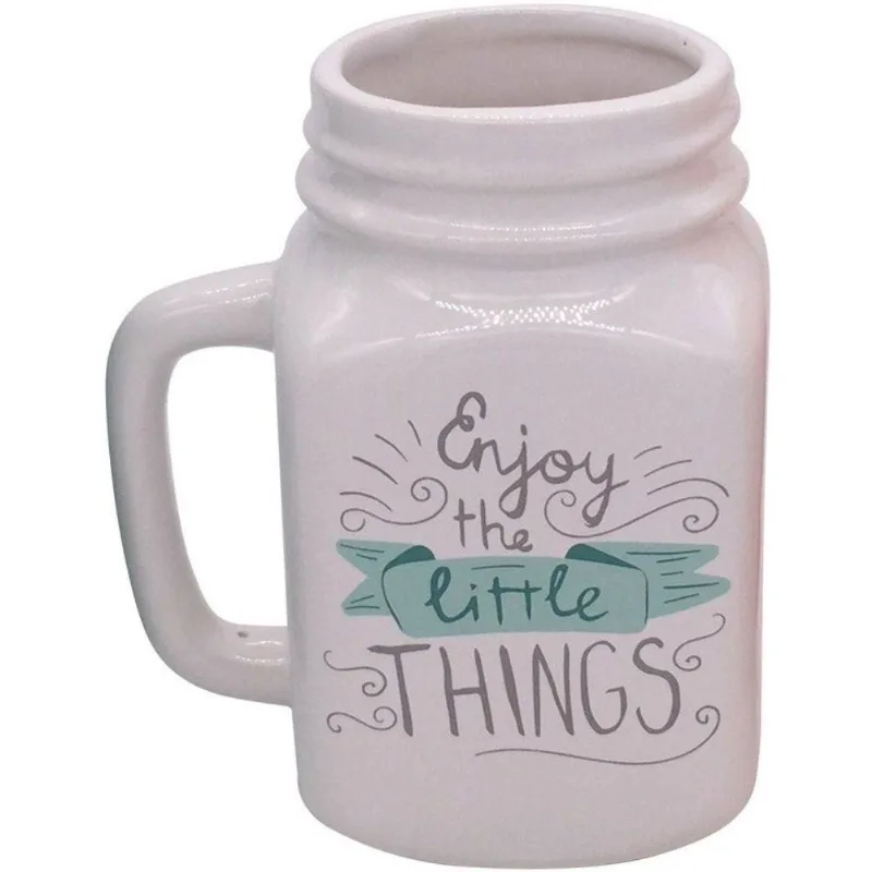 Pote Decorativo de Cerâmica Branco - Enjoy