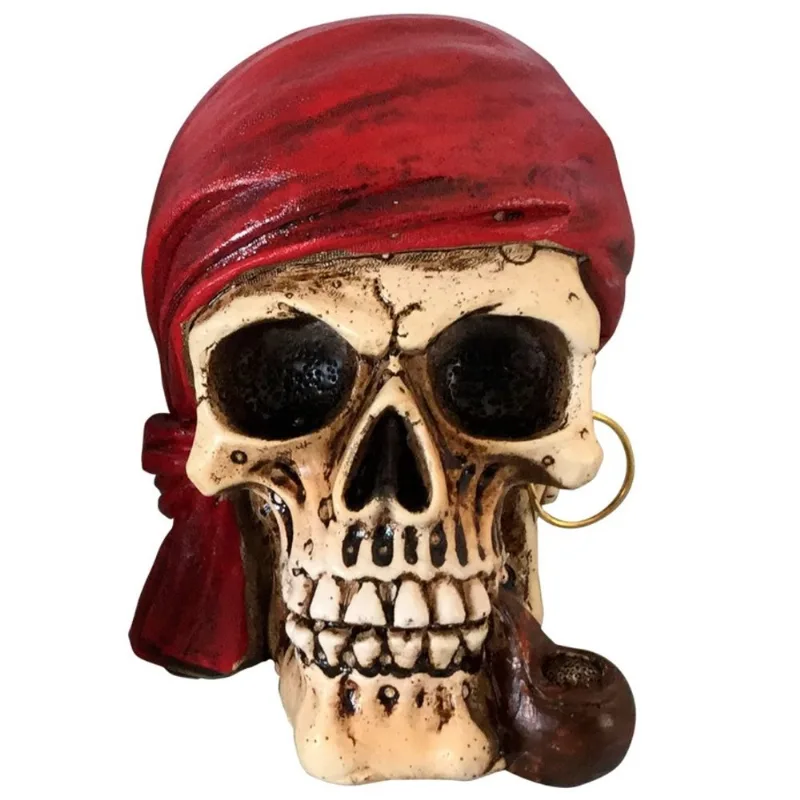 Mini Caveira Resina Red Scarf 40199-Urban Brasil