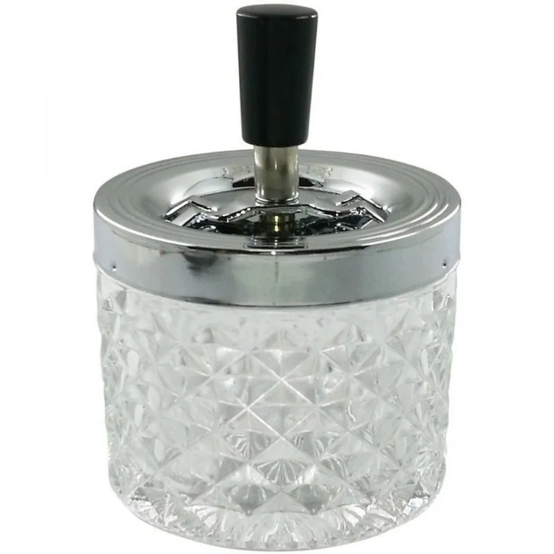 Cinzeiro Ornamental Vidro Losangos 13cmx10,2cmx10,3cm Transparente