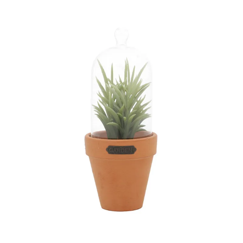 Vaso em vidro com tampa Urban Yucca 8,9x22cm verde / laranja