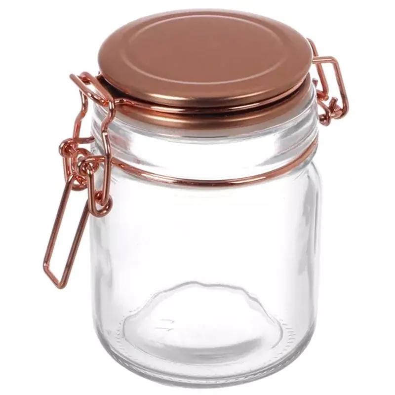 Pote Vidro Hermético 175ml Tampa Cobre Cooper Flip Cilinder