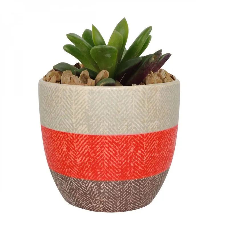 Cachepot Cerâmica Wool Style Urban Laranja