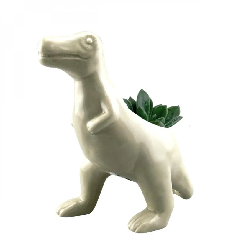 Cachepot Cerâmica Animals Allosaurus Rex Urban Branco