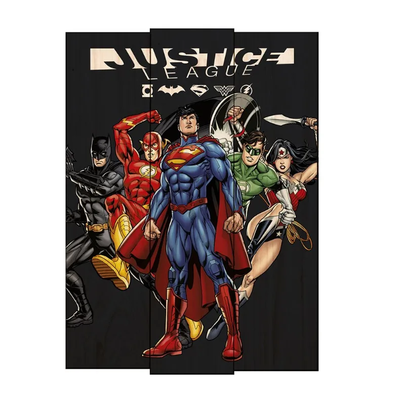 Placa Liga Da Justiça Em Madeira
