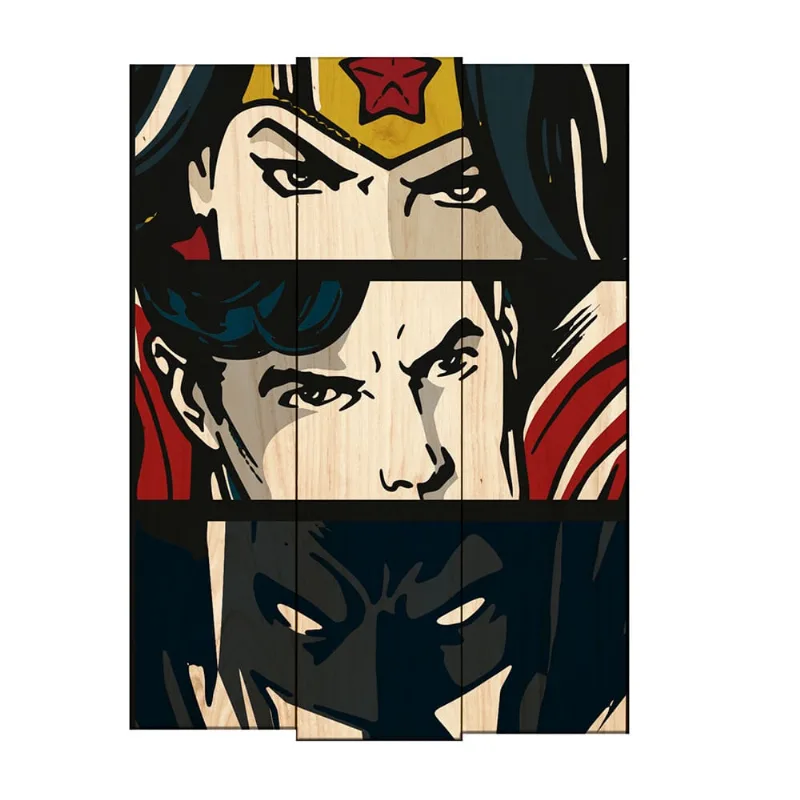 Placa Mulher Maravilha, Superman E Batman Em Madeira
