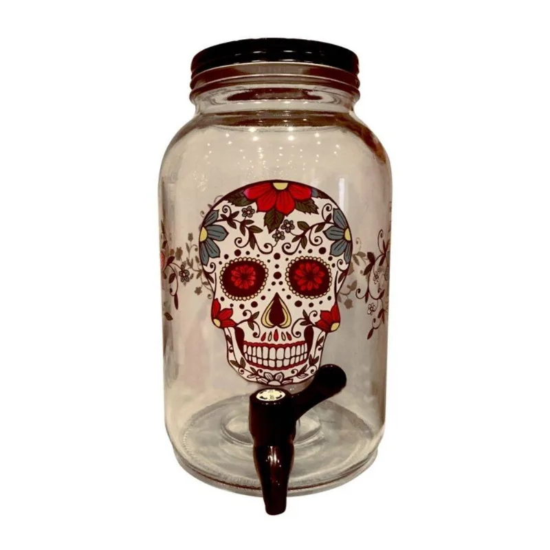 Suqueira de Vidro com Estampa de Caveira Mexicana 3,5L
