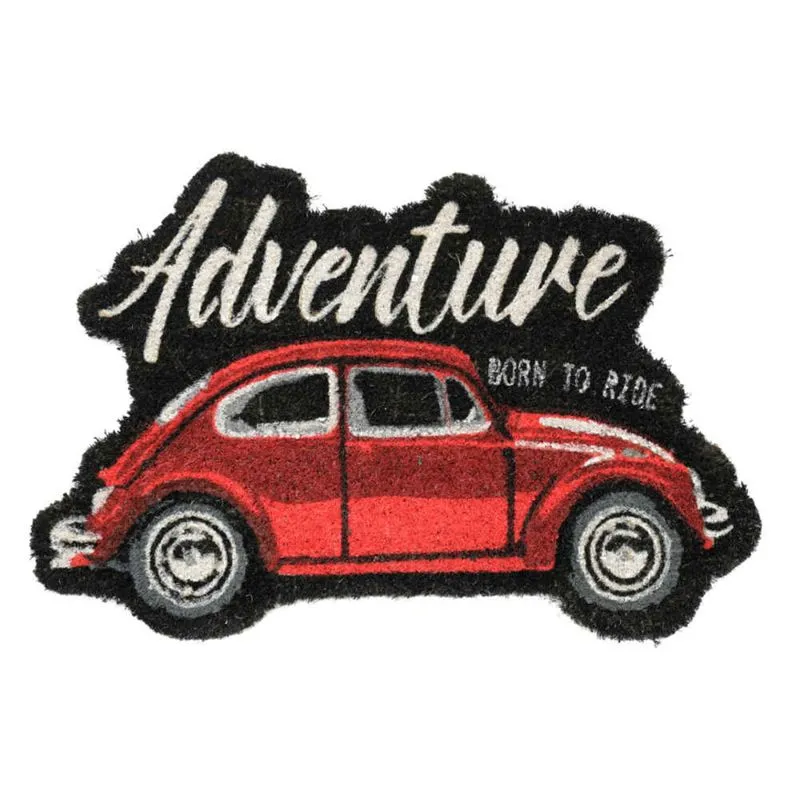 Capacho De Fibra De Coco Vw Fusca Vermelho