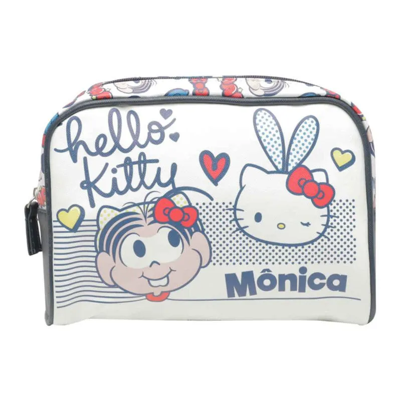 Necessaire Mônica e Hello Kitty 23,5 X 6,5 X 17 Cm