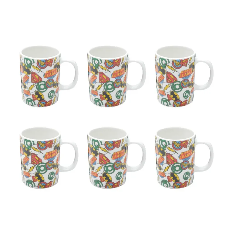 Conjunto Com 6 Mini Canecas Liga Da Justiça Para Café Urban