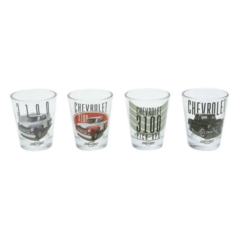 Conjunto de 4 Copos Shot 50 Ml Pick-Ups Chevrolet