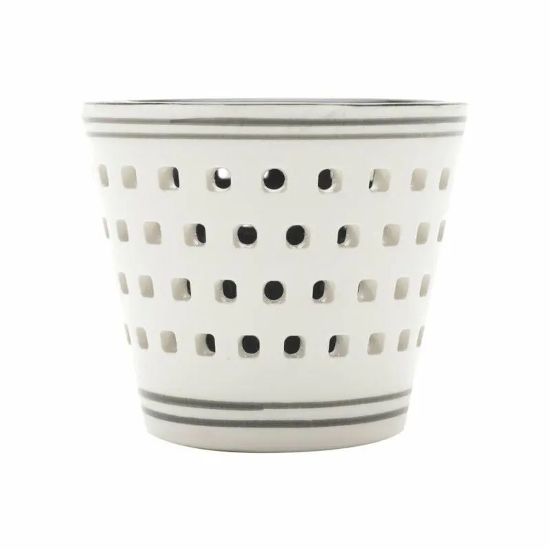 Castiçal Porcelana Square Branco E Preto